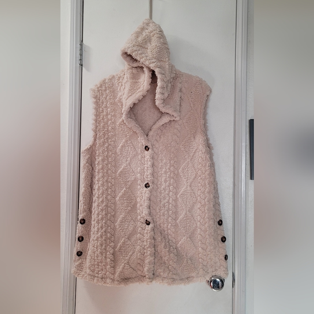 Cozy Cream Hooded Sweater Vest